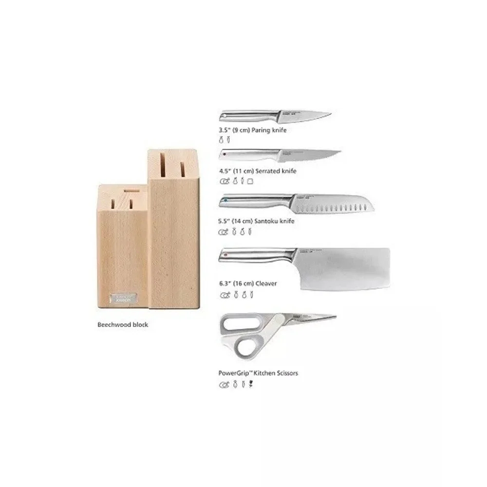 Joseph Joseph Elevate Fusion 5 Piece Knife Set Cleaver And Scissors Set